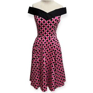 Hearts & Roses Dolores Rockabilly Pin Up Fit And Flare Midi Dress